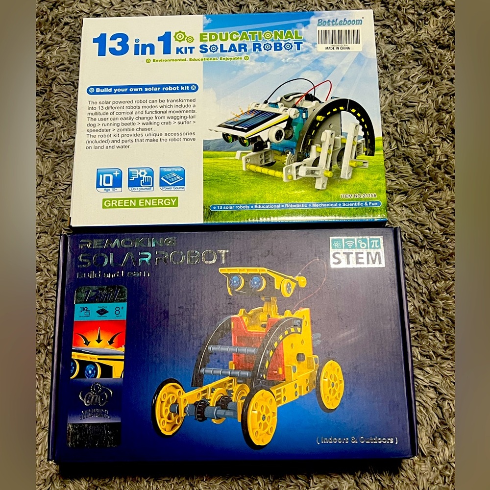 13-in-1 Educational Solar Robot Kit and 12-in-1 Solar Robot kit
